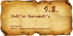 Ihász Barnabás névjegykártya